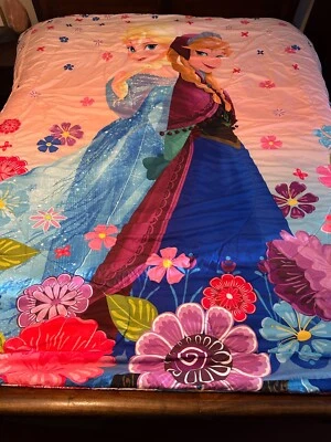 Disney Princess Frozen Elsa Anna Twin Full Reversible Comforter Blanket - Image 1 of 4