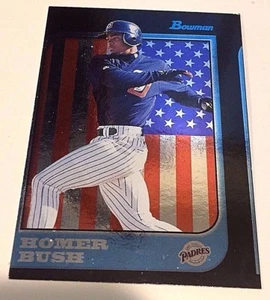 HOMER BUSH 1997 Bowman ERROR Miscut International FOIL OddBaLL Card #157 Padres - Picture 1 of 2