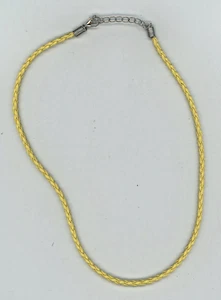 Necklace Braided Leather Lemon Yellow Color 17" to 19" Long in U.S. New B5-B2 - Picture 1 of 1