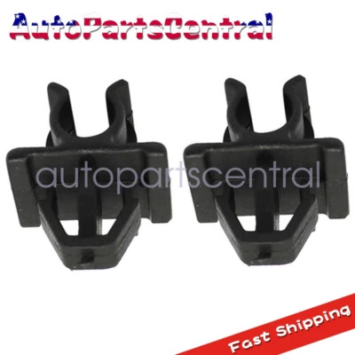 2 Pcs Car Hood Support Prop Rod Holder Clip 65722-JA000 For Nissan Plastic Black - Image 1 of 4