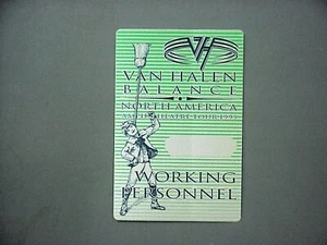 Van Halen pase satinado detrás del escenario AUTÉNTICO Balance Tour - rectángulo verde - Imagen 1 de 1