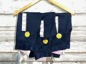 3 Pair Cat & Jack NWT Girls Straight Fit School Uniform Pants, Navy Blue, Size 4 - Picture 1 of 3