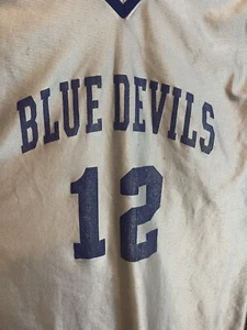 Vintage Duke Blue Devils Basketball Jersey #12 Mens Size Large White - Picture 1 of 7