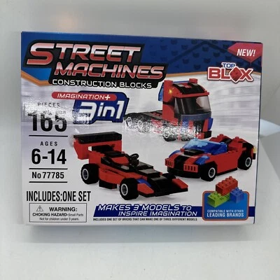 New Top Blox 165 Piece Street Machines Construction Blocks 3 In 1 Compatible - Image 1 of 4