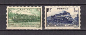 France 1937 locomotive électrique Y&T 339 & 340 2 timbres MH /TE4835 - Imagen 1 de 1