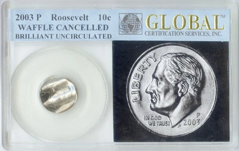 2003 P Roosvelt Dime Cancelled Waffled Error Limited Edition Coin -DN099 Cover
