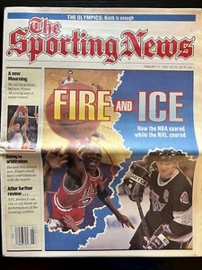 Sporting News~Fire And Ice~Michael Jordan~Wayne Gretzky~ Feb 17, 1992 - Picture 1 of 8