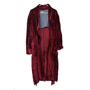 S.K Manor Hill Burgundy Rayon Robe Coat Size XS - Picture 1 of 3