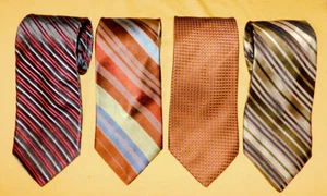LOT OF 4 IKE BEHAR MADE IN U.S.A. MULTI COLOR STRIPED/DOTS MOTIF TIES - TIES. - Picture 1 of 2