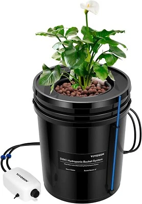 VIVOSUN 1 Bucket  5 Gal DWC Hydroponics Grow System w/ Top Drip Kit - Image 1 of 4