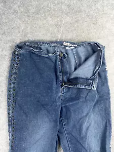 y2k A.M.I. Jeans para mujer talla 8 con cordones laterales tiro bajo - Imagen 1 de 13