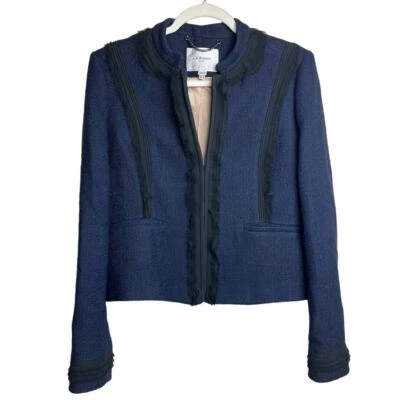 L.K. Chaqueta de tweed Bennett azul marino Esther talla 12 Foto 1 de 4