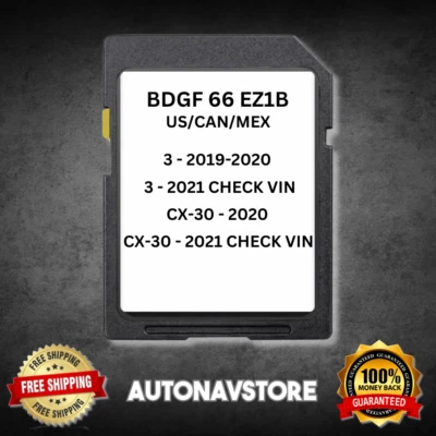 Tarjeta SD de navegación GPS Mazda CX-30 2019 2020 2021 3 mapas BDGF66EZ1B EE. UU./CAN/MÉXICO Foto 1 de 3