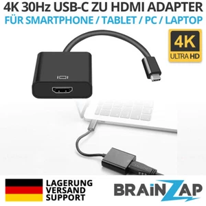 Adaptador convertidor USB-C HDMI 4K USB 30Hz Windows 10 Win MacOS Macbook Dell HP - Imagen 1 de 4