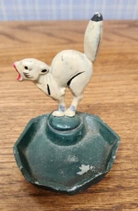Vintage RARE Metal Cat Ring Candle Holder Halloween - Picture 1 of 3
