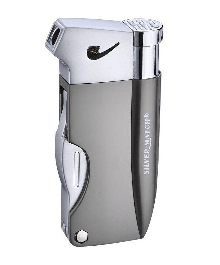 Pfeifenfeuerzeug Silver Match Bayswater, 3 Farben, Piezo Flamme, Pfeifenbesteck - Bild 1 von 4