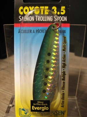 Luhr Jensen Coyote Size 3.5 Salmon Trolling Spoon - Sardine - Glow Back - Image 1 of 4