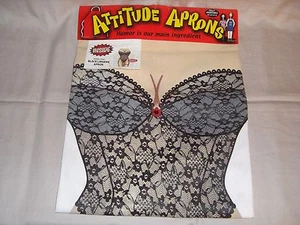 Attitude Aprons Adjustable One Size Fits All - Sexy Black Lingerie - Picture 1 of 3