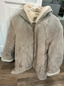 St John's Bay Women's Washable Suede Winter Coat Faux Fur Lining Heavy Size 1X - Picture 1 of 3