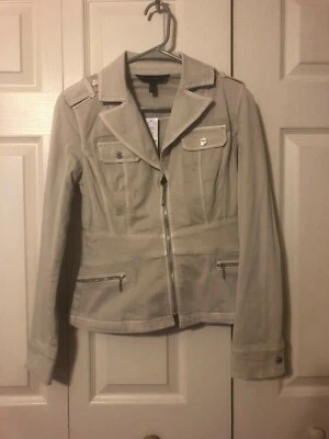 Chaqueta Informal Casa Blanca Mercado Negro Moda Beige "Nube Plateada" Talla 0 Nueva con Etiquetas Foto 1 de 4