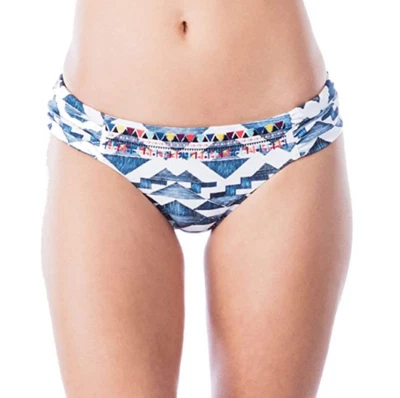 Traje de baño inferior de bikini hipster fruncido lateral Lucky Brand para mujer talla múltiple L 0504 Foto 1 de 2