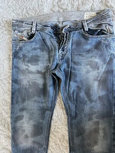 $299 Men’s Diesel Jeans 36 Slammer 0061E Stretch Metal Leather Trim - Picture 1 of 10