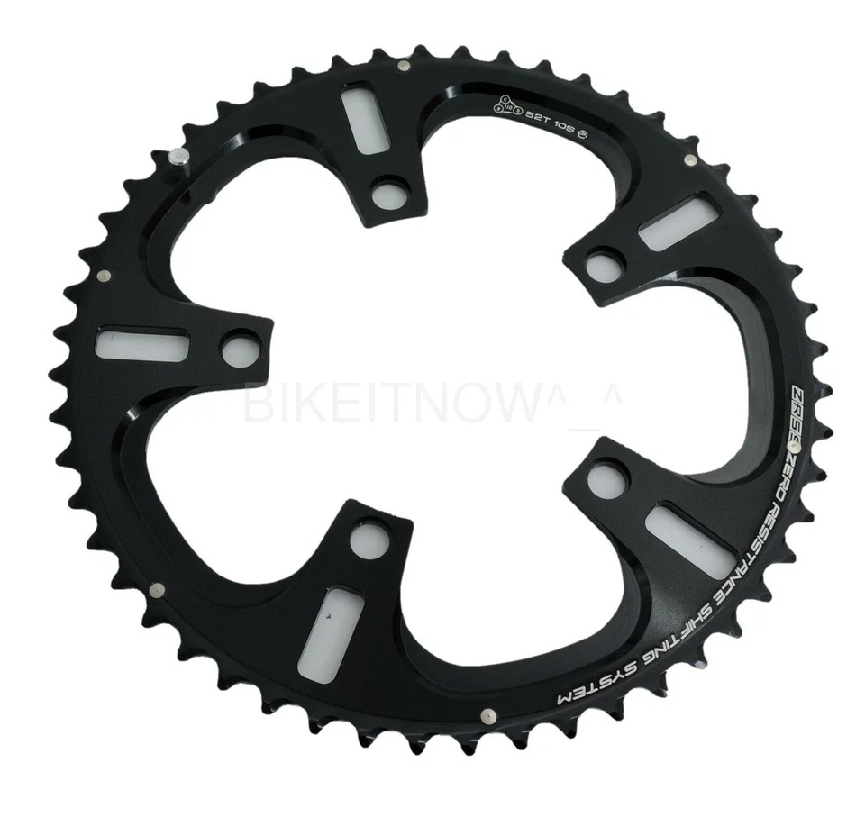Driveline Chainring 53t Cx/road Bike 7075 Al BCD 110 Black/silver for 2x10 Speed