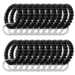 20 Pcs Wrist Coil Keychain Stretch Wristband for Gym Pool ID Badge - Picture 1 of 2