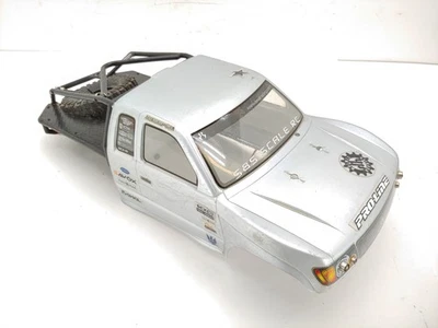 Rare Axial SCX10 Honcho Silver 1/10 Crawler Body w/ Rear Cage Spare Tire & LEDs - Image 1 of 4