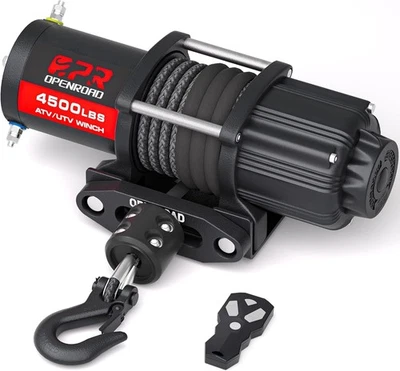 OPENROAD 4500lbs ATV/UTV Winch with Synthetic Rope with Wireless Remote - Image 1 of 4