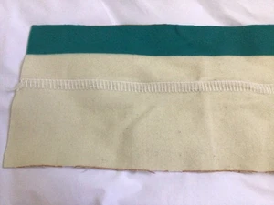 Vintage Pendleton Remnant Double Weave White, Turquoise Blanket 14" L x 66" W - Picture 1 of 5