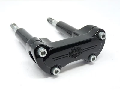 GENUINE HARLEY DAVIDSON GLOSS BLACK 4 1/4" RISERS + BAR & SHIELD HANDLEBAR CLAMP - Imagem 1 de 4