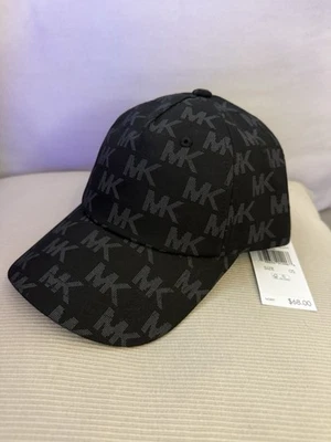 NEW Michael Kors Unisex MK Logo Baseball adjustable Hat Cap Black One Size - Image 1 of 4