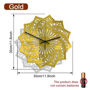 Ramadan 3D Acrylic Mirror Sticker Wall Clock Muslim Islamic Script Design Clock - Picture 1 of 10