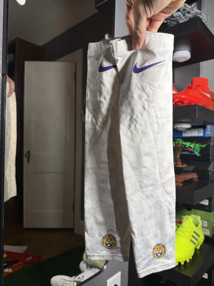 LSU Nike Football Arm Sleeves Mini Logo White rare!!  - Image 1 of 1