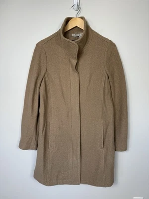 LL Bean 女式煮羊毛棕色汽车外套女式 Bellandi 意大利经典 — 第 1/4 张图片