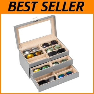 Leder Sonnenbrillenbox - 3-lagiger Brillenhalter für Herren Damen - Bild 1 von 8