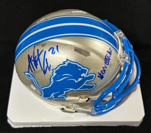 Amik Robertson Signed & Inscribed "One Pride" Detroit Lions Mini Helmet JSA COA - Picture 1 of 4