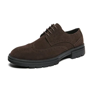 Comfortable Business Dress Shoes for Men Round Head Lace-up Casual Shoes   - Picture 1 of 26
