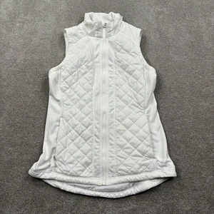 Athleta Quilted Vest Womens Small White Full Zip Sleeveless Puffer - Picture 1 of 10
