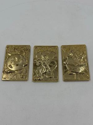 Cartas coleccionables 1999 Pokemon chapadas en oro 23k Burger King Jigglypuff Mewtwo Togepi Foto 1 de 4