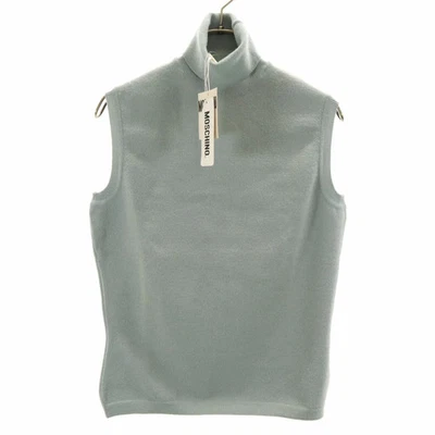 Suéter MOSCHINO Damas Sin Usar Italia Sin Mangas Cuello Alto Tejido Azul Claro 46 Foto 1 de 4