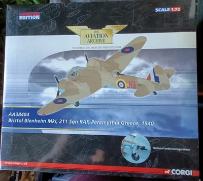 Corgi 1/72 Scale AA38404 - Bristol Blenheim Mk1 211 Sqn RAF Paramythia Greece - Image 1 of 4