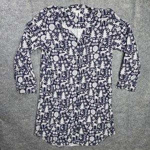 Camisa Granate Hill Mujer Grande Azul Marino Blanco Túnica Camisa para Dormir Reno Copo de Nieve - Imagen 1 de 8