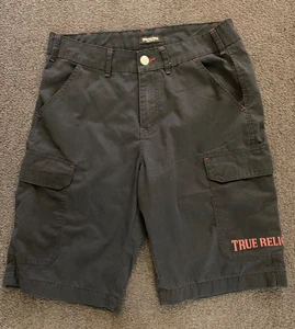 Vintage Y2K True Religion schwarze Cargo Baggy Shorts Größe 32 - Bild 1 von 5