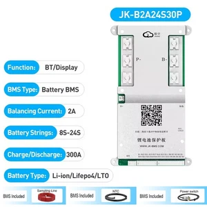 JK BMS 8S-24S 300A Li-ion LiFePo4 Smart BMS w/2A Active Balancer Bulid in BT - Picture 1 of 6