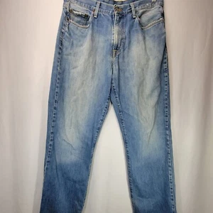 Lucky Brand Men's 181 Bootleg Blue Jeans Size 34 Destroyed Distressed - Picture 1 of 10