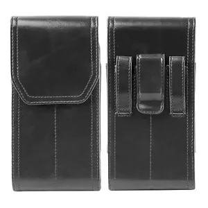 For Samsung Galaxy S23 Ultra S20+ Leather Belt Loop Vertical Pouch Holster Case - Picture 1 of 12