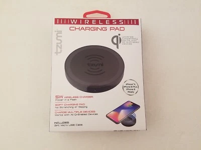 Almohadilla de carga inalámbrica Tzumi con cable de 3 pies | 5 W | Funciona con dispositivos habilitados para Qi Foto 1 de 4