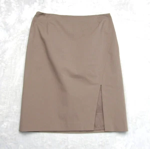 Lafayette 148 Skirt Womens 12 New York Pencil Taupe Cotton Blend New Nwt - Picture 1 of 9